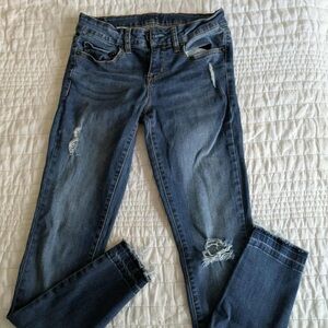 Aeropostale Blue Distressed Skinny Jeans